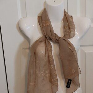 Halston lifestyle sheer lightweight Dragonfly floral scarf